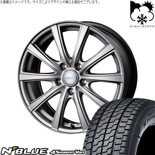 ネクセン エヌブルー 4シーズン バン 215/65R16 + AZ sports NR-10 メタリックグレー 16インチ 6.5J +48 5H114.3P オールシーズン・ホイール4本セット。1枚目。
