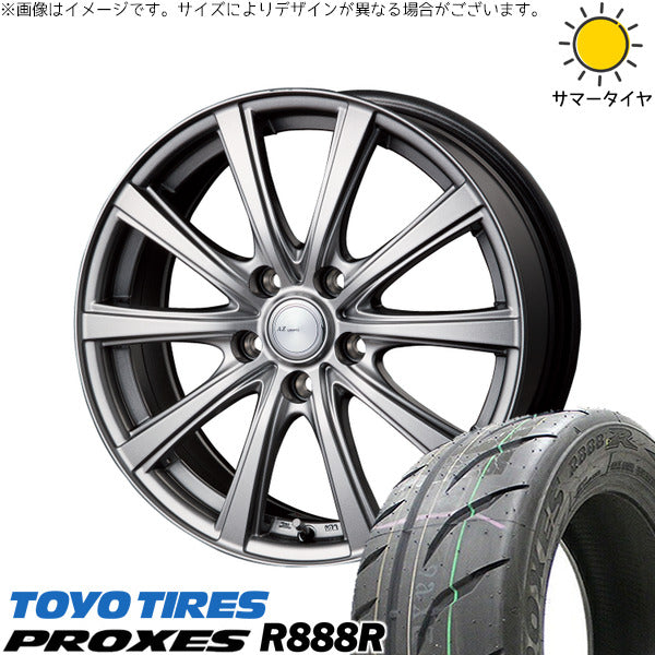 トーヨータイヤ プロクセス R888R 205/45R17 + AZ sports NR-10 メタリックグレー 17インチ 7.0J +53 5H114.3P サマー・ホイール4本セット。1枚目。