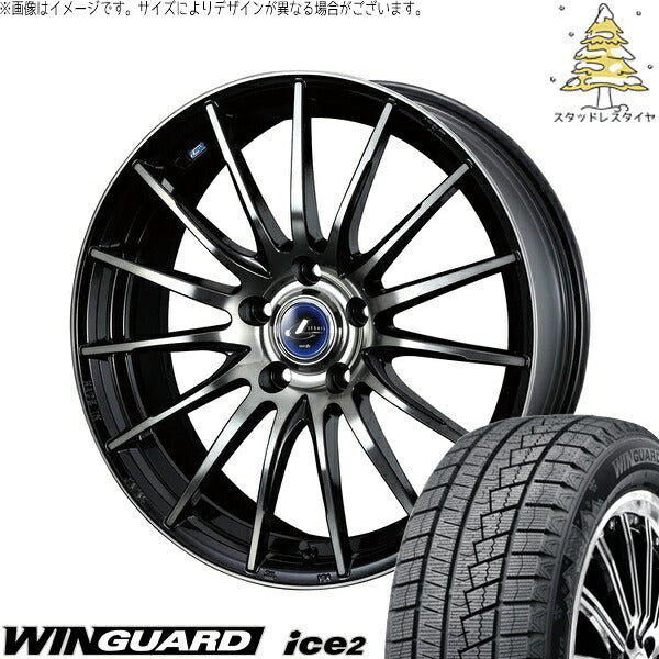 ネクセン ウィンガード アイス2 215/60R16 + レオニス ナヴィア05 ブラックミラーカット/ブラッククリアー 16インチ 6.5J +52 5H114.3P スタッドレス・ホイール4本セット。1枚目。