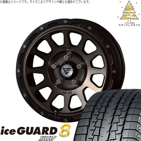 ヨコハマタイヤ アイスガード8 SUV 215/70R16 + オーバル マットスモークポリッシュ 16インチ 7J +35 5H114.3P スタッドレス・ホイール4本セット。1枚目。