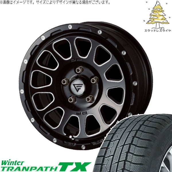 トーヨータイヤ ウィンタートランパス TX 215/65R16 + オーバル ブラックマシニング 16インチ 7J +42 5H114.3P スタッドレス・ホイール4本セット。1枚目。