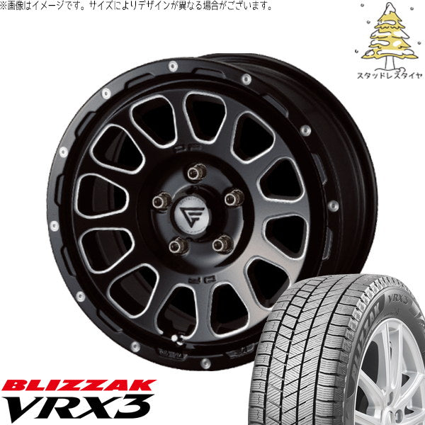 ブリヂストン ブリザック VRX3 215/60R16 + オーバル ブラックマシニング 16インチ 7J +42 5H114.3P スタッドレス・ホイール4本セット。1枚目。