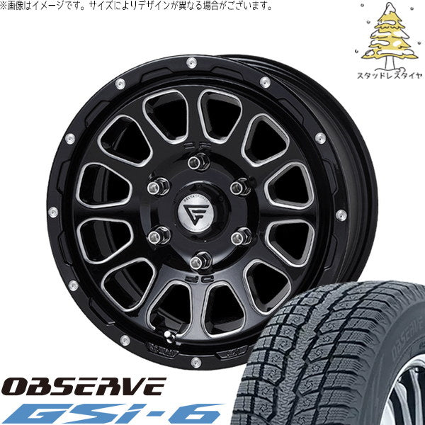 トーヨータイヤ オブザーブ Gsi-6 215/70R16 + オーバル ブラックマシニング 16インチ 7J +38 6H139.7P スタッドレス・ホイール4本セット。1枚目。