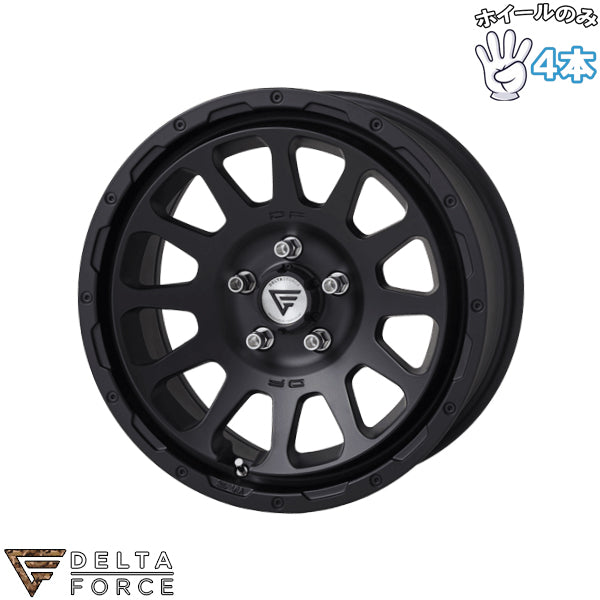 17インチ アルミホイール 5穴114.3 | デルタフォース オーバル マットブラック 7J 4本セット 正規品
