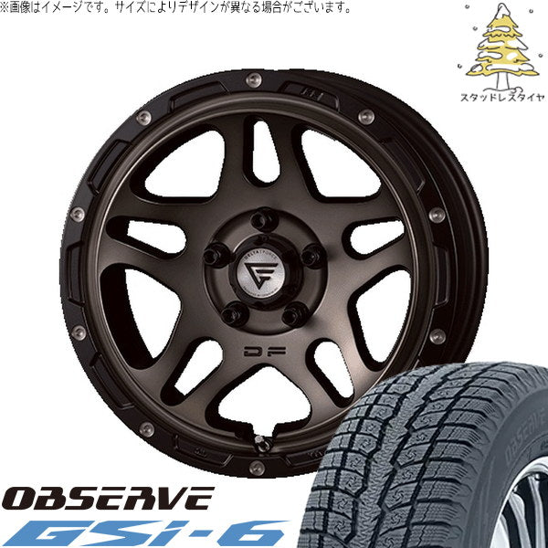 トーヨータイヤ オブザーブ Gsi-6 215/70R16 + オーバーランダー マットスモークポリッシュ 16インチ 7J +35 5H114.3P スタッドレス・ホイール4本セット。1枚目。