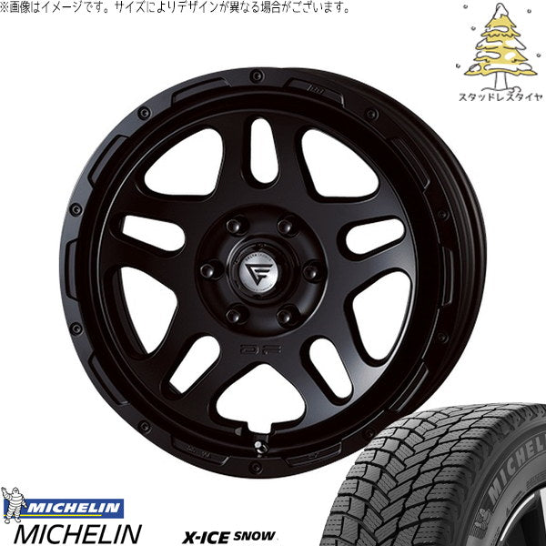 ミシュラン エックスアイス スノー 245/70R18 + オーバーランダー サテンブラック 18インチ 8J +52 6H139.7P スタッドレス・ホイール4本セット。1枚目。