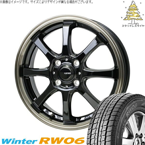 ハンコック ウィンター RW06 145R12 + Gスピード P08 ブラック/ブロンズクリア 12インチ 4.00B +43 4H100P スタッドレス・ホイール4本セット。1枚目。