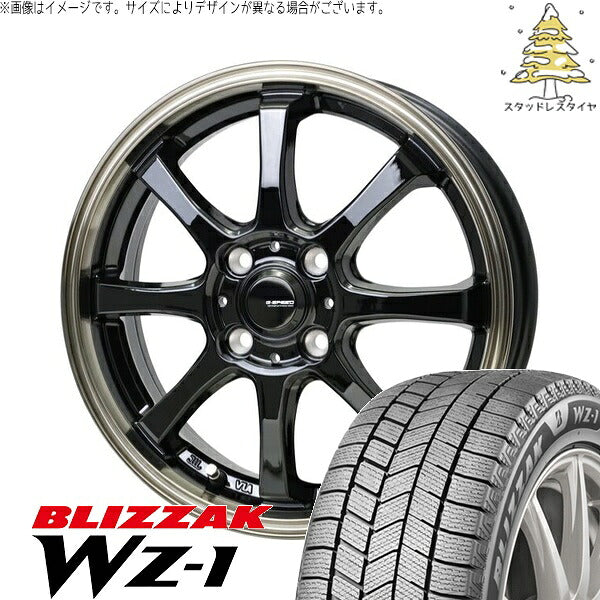 ブリヂストン ブリザック WZ-1 165/60R15 + Gスピード P08 ブラック/ブロンズクリア 15インチ 4.5J +45 4H100P スタッドレス・ホイール4本セット。1枚目。