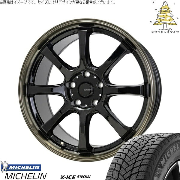 ミシュラン エックスアイス スノー (X-ICE SNOW) 235/65R18 + Gスピード P08 ブラック/ブロンズクリア 18インチ 7.0J +53 5H114.3P スタッドレス・ホイール4本セット。1枚目。