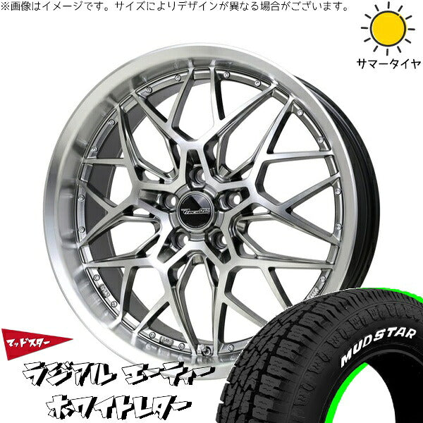 マッドスター ラジアルAT 225/55R18 + プレシャス アストM5 ハイパーシルバーポリッシュ 18インチ 7J +55 5H114.3P サマー・ホイール4本セット。1枚目。