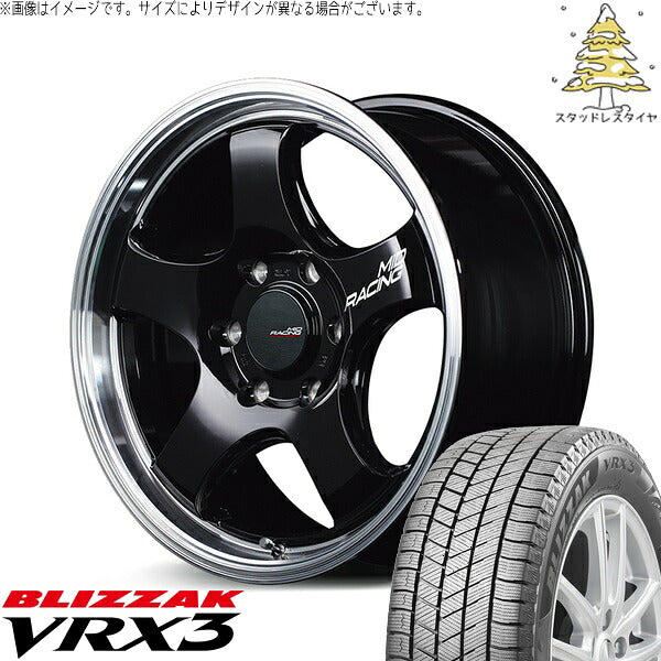 ブリヂストン ブリザック VRX3 (BLIZZAK VRX3) 215/60R17 + MIDレーシング R05-HC ブラックリムポリッシュ 17インチ 6.5J +38 6H139.7P スタッドレス・ホイール4本セット。1枚目。