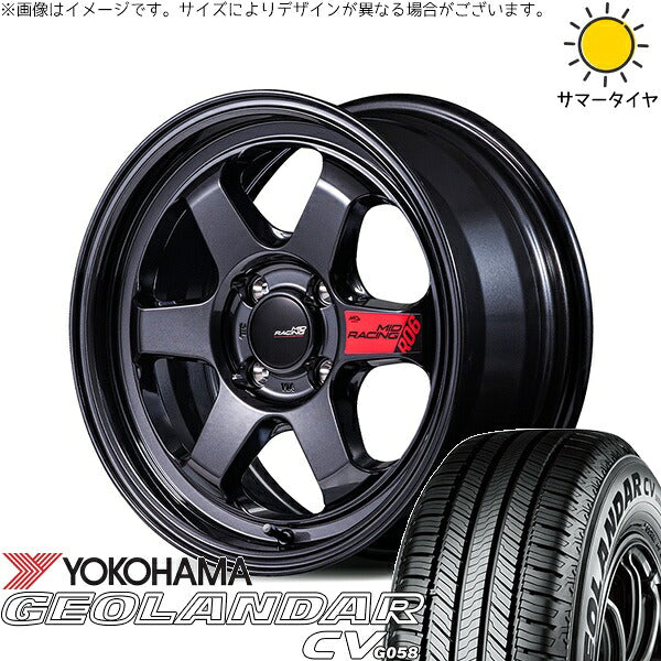 ヨコハマタイヤ ジオランダーCV G058 165/60R15 + MIDレーシング R06 クリスタルブラック 15インチ 5J +45 4H100P サマー・ホイール4本セット。1枚目。