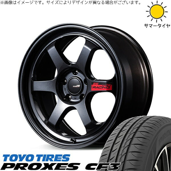 トーヨータイヤ プロクセス CF3 215/45R18 + MIDレーシング R06 クリスタルブラック 18インチ 7.5J +50 5H114.3P サマー・ホイール4本セット。1枚目。
