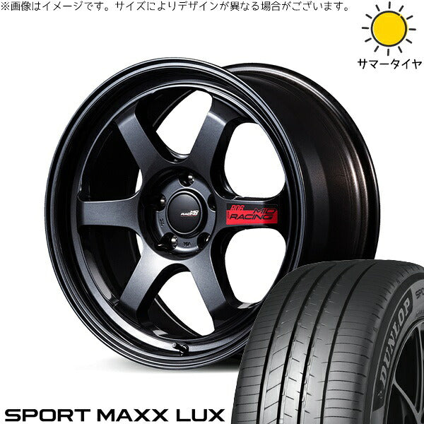 ダンロップ スポーツマックス LUX 245/40R18 + MIDレーシング R06 クリスタルブラック 18インチ 9.5J +12 5H114.3P サマー・ホイール4本セット。1枚目。