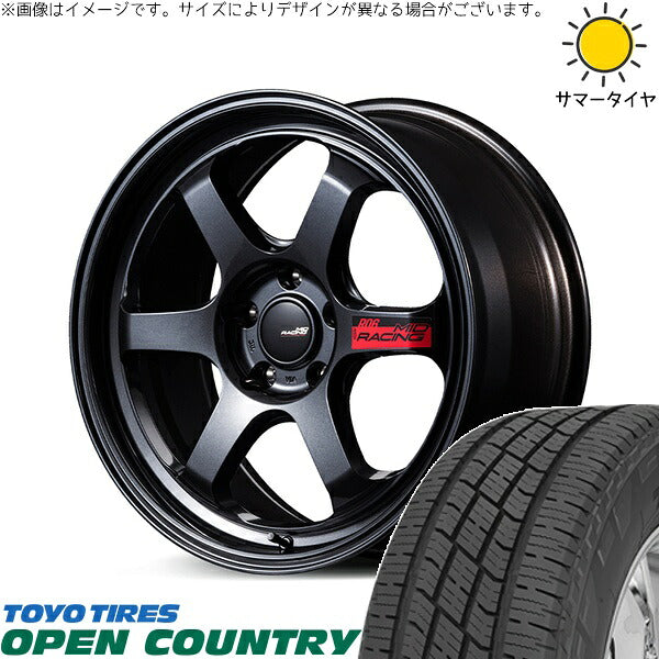 トーヨータイヤ オープンカントリー H/T2 225/55R18 + MIDレーシング R06 クリスタルブラック 18インチ 7.5J +50 5H114.3P サマー・ホイール4本セット。1枚目。