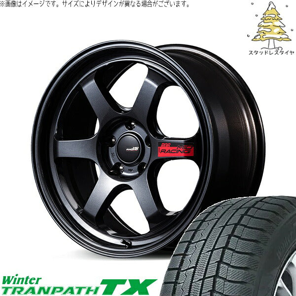 トーヨータイヤ ウィンタートランパス TX 215/50R17 + MIDレーシング R06 クリスタルブラック 17インチ 7.5J +44 5H114.3P スタッドレス・ホイール4本セット。1枚目。
