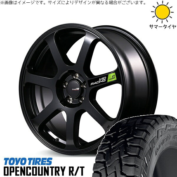 トーヨータイヤ オープンカントリー R/T 225/65R17 + MIDレーシング R07 タイプS セミグロスブラック 17インチ 7J +48 5H114.3P サマー・ホイール4本セット。1枚目。