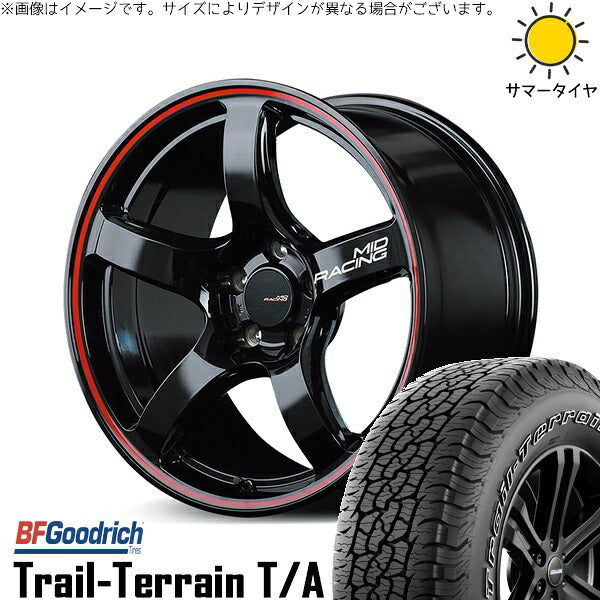 BFグッドリッチ トレイルテレーン T/A 225/60R17 + MIDレーシング R50 ブラック/リムレッドライン 17インチ 7J +48 5H100P サマー・ホイール4本セット。1枚目。