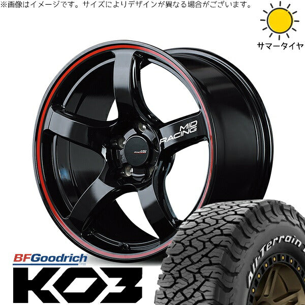BFグッドリッチ オールテレーン T/A Ko3 (All-Terrain T/A Ko3) 225/65R17 + MIDレーシング R50 ブラック/リムレッドライン 17インチ 7J +48 5H114.3P オールシーズン・ホイール4本セット。1枚目。