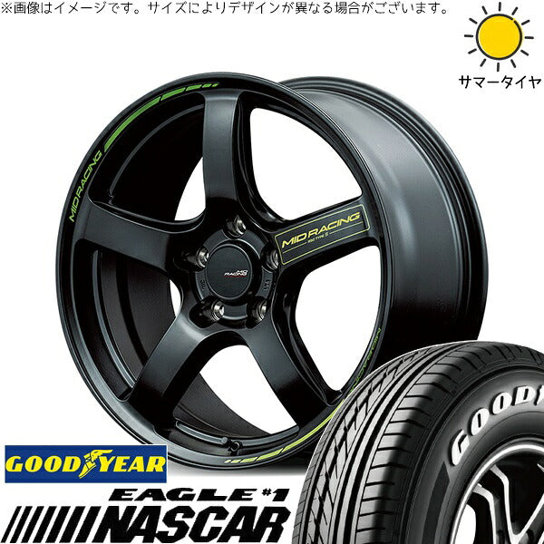グッドイヤー イーグル ナスカー 215/60R17 + MIDレーシング R50 タイプS セミグロスブラック 17インチ 7J +48 5H114.3P サマー・ホイール4本セット。1枚目。