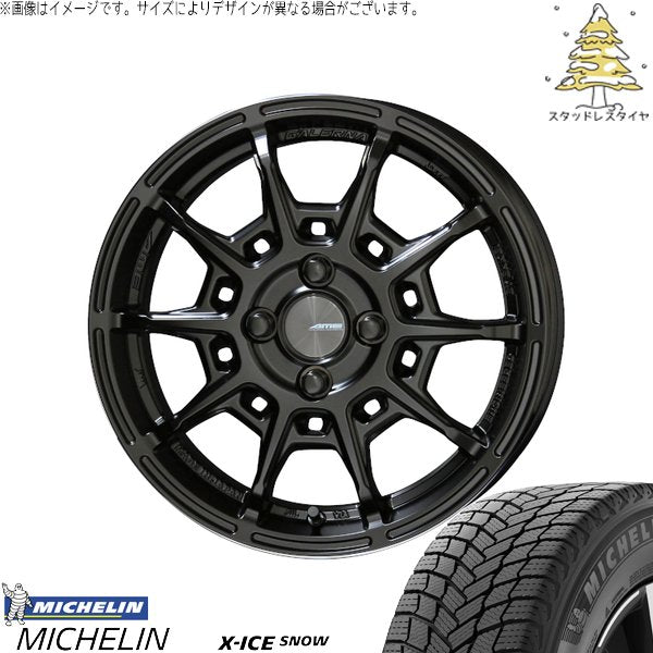 ミシュラン エックスアイス スノー 165/55R15 + ガレルナ レフィーノ マットブラック 15インチ 4.5J +45 4H100P スタッドレス・ホイール4本セット。1枚目。