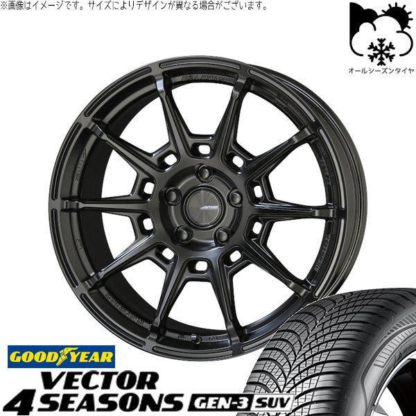 グッドイヤー ベクター4シーズンズ GEN-3 SUV 225/60R17 + ガレルナ レフィーノ マットブラック 17インチ 7J +48 5H114.3P オールシーズン・ホイール4本セット。1枚目。