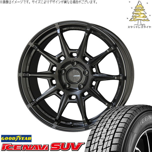 グッドイヤー アイスナビ SUV 215/50R18 + ガレルナ レフィーノ マットブラック 18インチ 7.5J +48 5H114.3P スタッドレス・ホイール4本セット。1枚目。