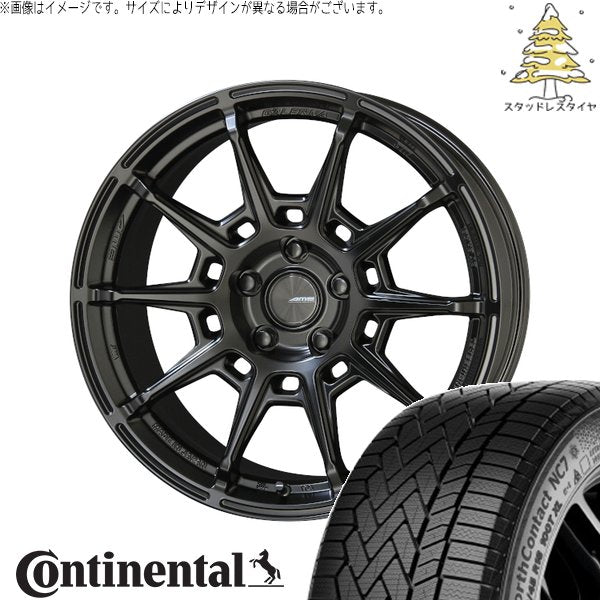 コンチネンタル ノースコンタクト NC7 225/50R18 + ガレルナ レフィーノ マットブラック 18インチ 8J +38 5H114.3P スタッドレス・ホイール4本セット。1枚目。