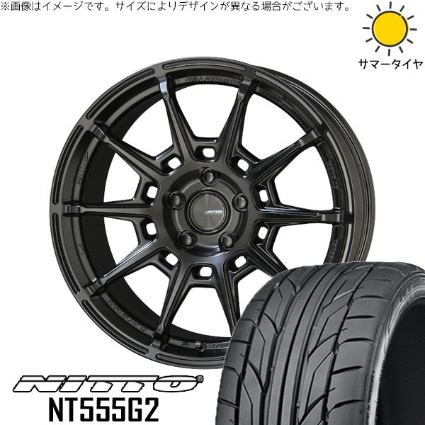 ニットー NT555G2 235/50R18 + ガレルナ レフィーノ マットブラック 18インチ 8.5J +45 5H114.3P サマー・ホイール4本セット。1枚目。