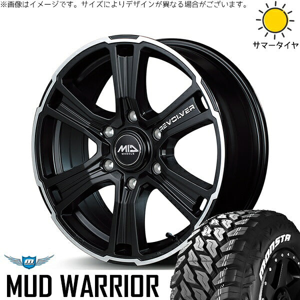 モンスタタイヤ マッドウォーリアー (MUD WARRIOR) 215/70R16 + MIDホイール ガルシア SSリボルバー セミグロスブラック/リボルバーポリッシュ 16インチ 6.5J +38 6H139.7P サマー・ホイール4本セット。1枚目。