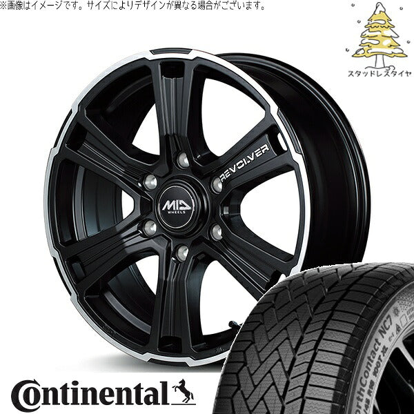 コンチネンタル ノースコンタクト セブン (NorthContact7) 215/65R16 + MIDホイール ガルシア SSリボルバー セミグロスブラック/リボルバーポリッシュ/ロゴマシニング 16インチ 6.5J +38 6H139.7P スタッドレス・ホイール4本セット。1枚目。
