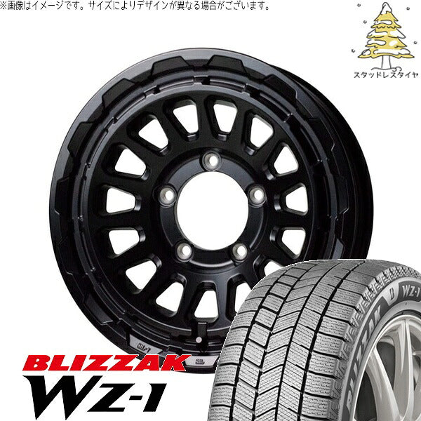 ブリヂストン ブリザック WZ-1 175/80R16 + バークレイ ハードロック リザード セミグロスブラック 16インチ 5.5J +20 5H139.7P スタッドレス・ホイール4本セット。1枚目。