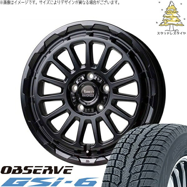 トーヨータイヤ オブザーブ Gsi-6 (OBSERVE Gsi-6) 225/70R16 + バークレイ ハードロック リザード セミグロスブラック 16インチ 7.0J +38 5H114.3P スタッドレス・ホイール4本セット。1枚目。