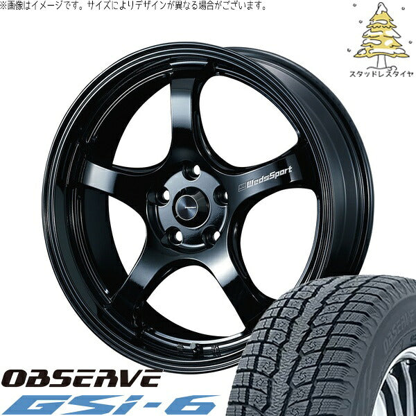 トーヨータイヤ オブザーブ Gsi-6 235/60R18 + ウェッズスポーツ RN05M グロスブラック 18インチ 8J +35 5H114.3P スタッドレス・ホイール4本セット。1枚目。