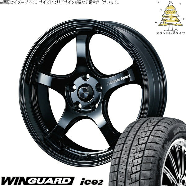 ネクセン ウィンガード アイス2 225/40R18 + ウェッズスポーツ RN05M グロスブラック 18インチ 8J +35 5H114.3P スタッドレス・ホイール4本セット。1枚目。