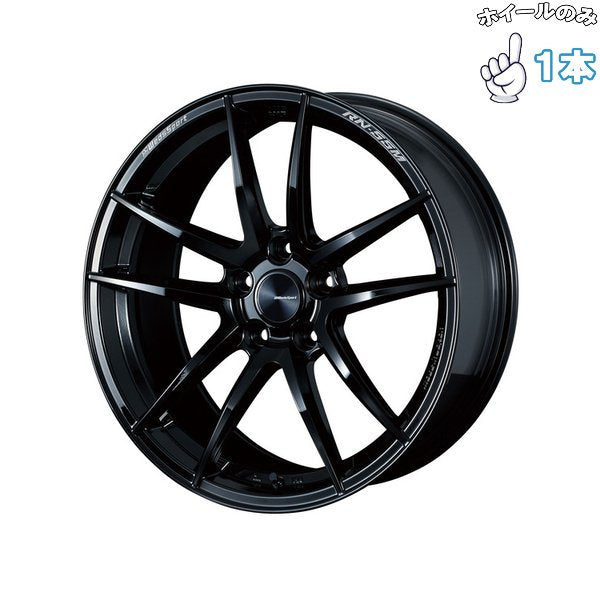 18インチ アルミホイール 5穴100 | ウェッズ ウェッズスポーツ RN55M グロスブラック 8.5J 1本