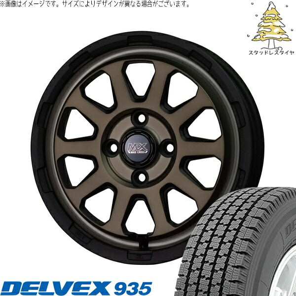 トーヨータイヤ デルベックス 935 145/80R12 + マッドクロス レンジャー マットブロンズ 12インチ 4.00B +43 4H100P スタッドレス・ホイール4本セット。1枚目。