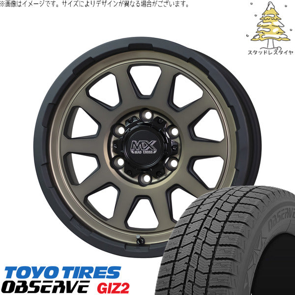 トーヨータイヤ OBSERVE 165/60R14 + マッドクロス レンジャー マットブロンズ 14インチ 4.5J +45 4H100P スタッドレス・ホイール4本セット。1枚目。