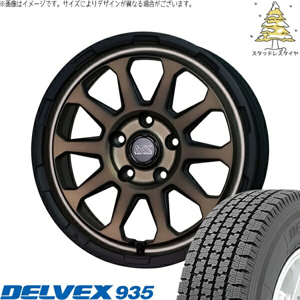 トーヨータイヤ デルベックス 935 165/80R14 + マッドクロス レンジャー マットブロンズ 14インチ 5J +45 5H114.3P スタッドレス・ホイール4本セット。1枚目。