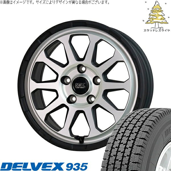 トーヨータイヤ デルベックス 935 (DELVEX 935) 165/80R14 + マッドクロス レンジャー マットシルバー 14インチ 5J +45 5H114.3P スタッドレス・ホイール4本セット。1枚目。