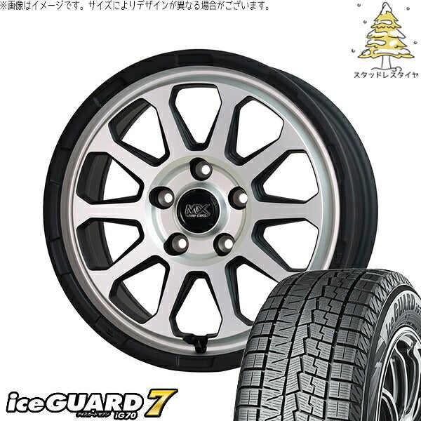 ヨコハマタイヤ アイスガードセブン IG70 225/60R17 + マッドクロス レンジャー マットシルバー 17インチ 7J +38 5H114.3P スタッドレス・ホイール4本セット。1枚目。