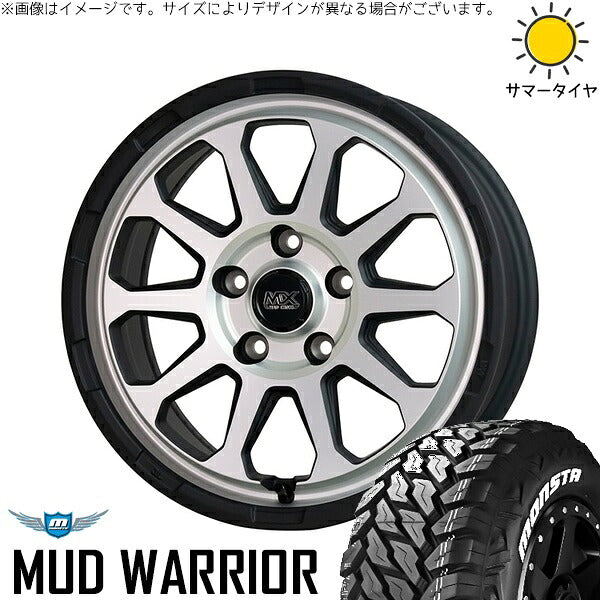 モンスタタイヤ マッドウォーリア 215/70R16 + マッドクロス レンジャー マットシルバー 16インチ 7J +38 5H114.3P サマー・ホイール4本セット。1枚目。