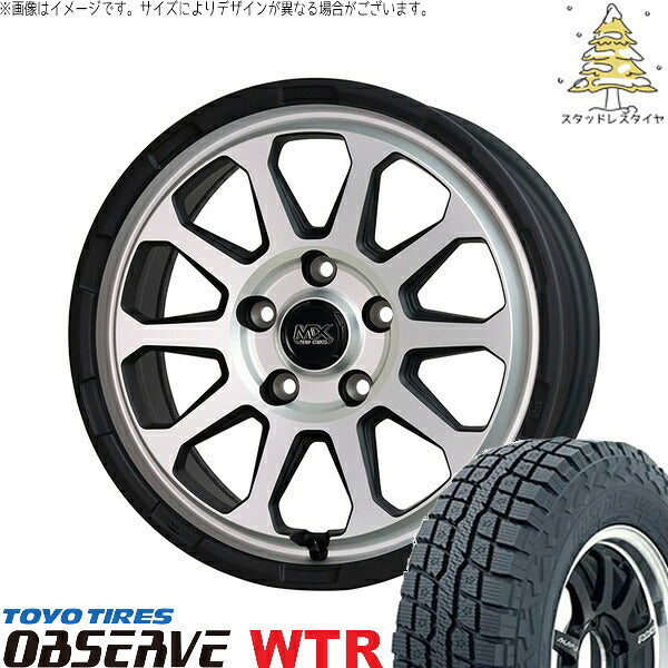 トーヨータイヤ オブザーブ W/T-R 185/85R16 + マッドクロス レンジャー マットシルバー 16インチ 7J +38 5H114.3P スタッドレス・ホイール4本セット。1枚目。