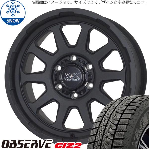 トーヨータイヤ OBSERVE 165/60R14 + マッドクロス レンジャー マットブラック 14インチ 4.5J +45 4H100P スタッドレス・ホイール4本セット。1枚目。