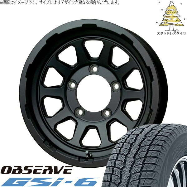 トーヨータイヤ オブザーブ Gsi-6 (OBSERVE Gsi-6) 215/70R16 + マッドクロス レンジャー マットブラック 16インチ 5.5J +20 5H139.7P スタッドレス・ホイール4本セット。1枚目。