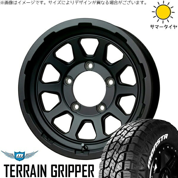 モンスタタイヤ テレーングリッパー 215/70R16 + マッドクロス レンジャー マットブラック 16インチ 5.5J +20 5H139.7P サマー・ホイール4本セット。1枚目。