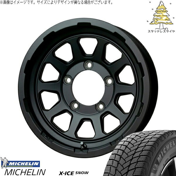 ミシュラン エックスアイス スノー 215/70R16 + マッドクロス レンジャー マットブラック 16インチ 5.5J +20 5H139.7P スタッドレス・ホイール4本セット。1枚目。