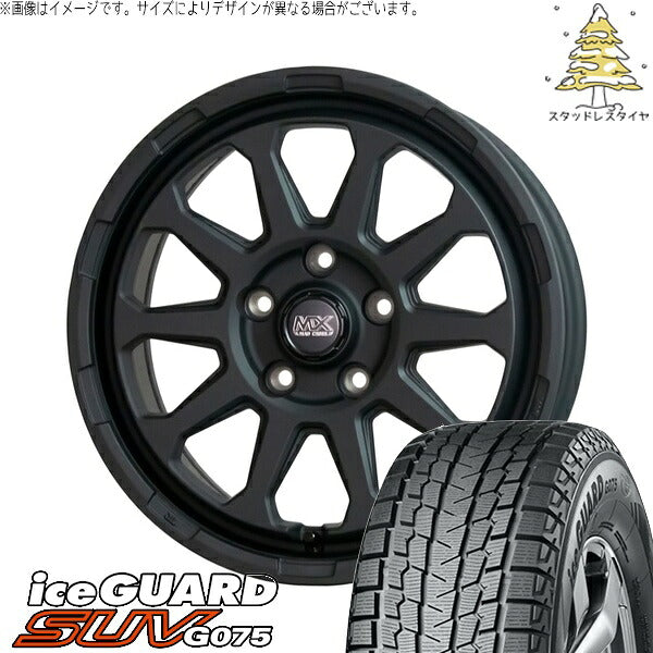 ヨコハマタイヤ アイスガード SUV G075 (iceGUARD SUV G075) 185/85R16 + マッドクロス レンジャー マットブラック 16インチ 7.0J +38 5H114.3P スタッドレス・ホイール4本セット。1枚目。