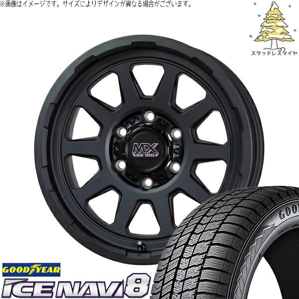 グッドイヤー アイスナビ エイト (ICENAVI8) 215/65R16 + マッドクロス レンジャー マットブラック 16インチ 6.5J +38 6H139.7P スタッドレス・ホイール4本セット。1枚目。