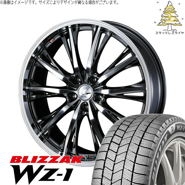 ブリヂストン ブリザック WZ-1 215/45R17 + レオニス RT ブラックメタルコート/ミラーカット 17インチ 7J +47 5H114.3P スタッドレス・ホイール4本セット。1枚目。